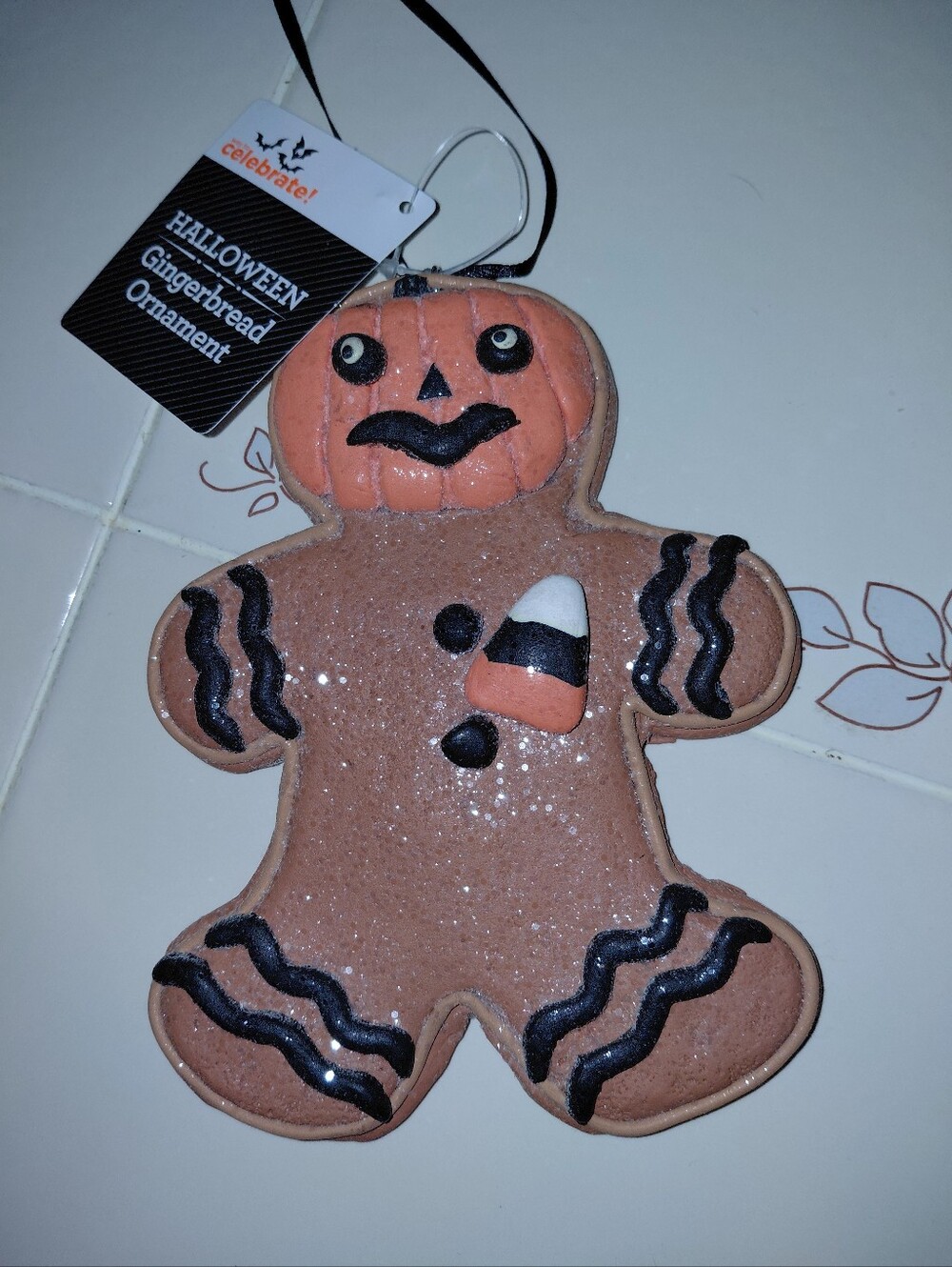 Halloween Gingerbread Ornament, Holiday, Halloween Accessory - Orange/Brown - Picture 5 of 5